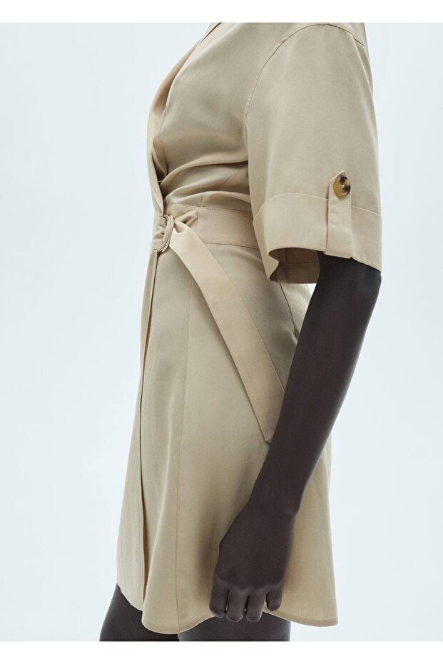 Kemerli liyosel elbise - 5