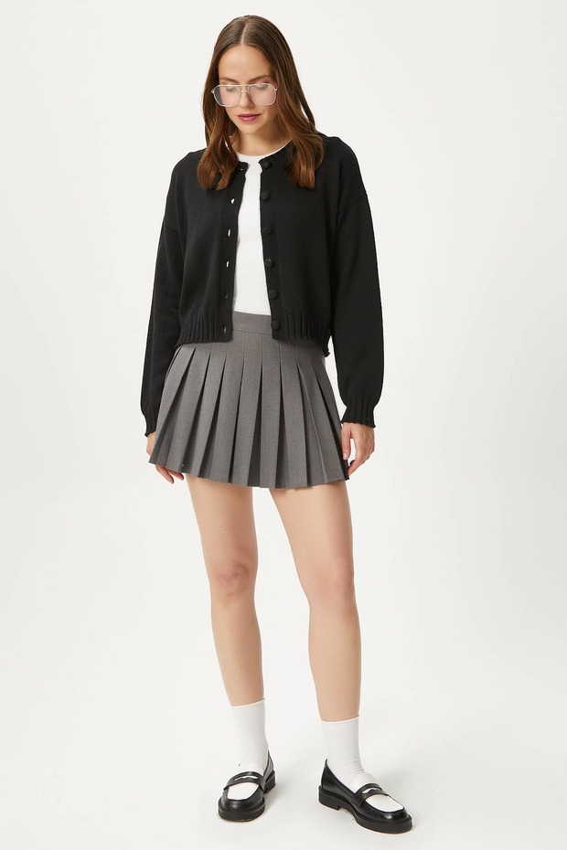 Kadın Calm Siyah Basic Triko Hırka - 2