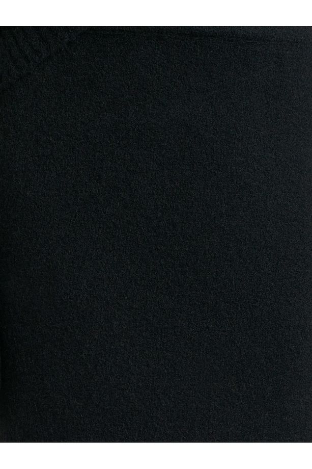 80115 Beli Lastikli Triko Etek-Siyah - 4