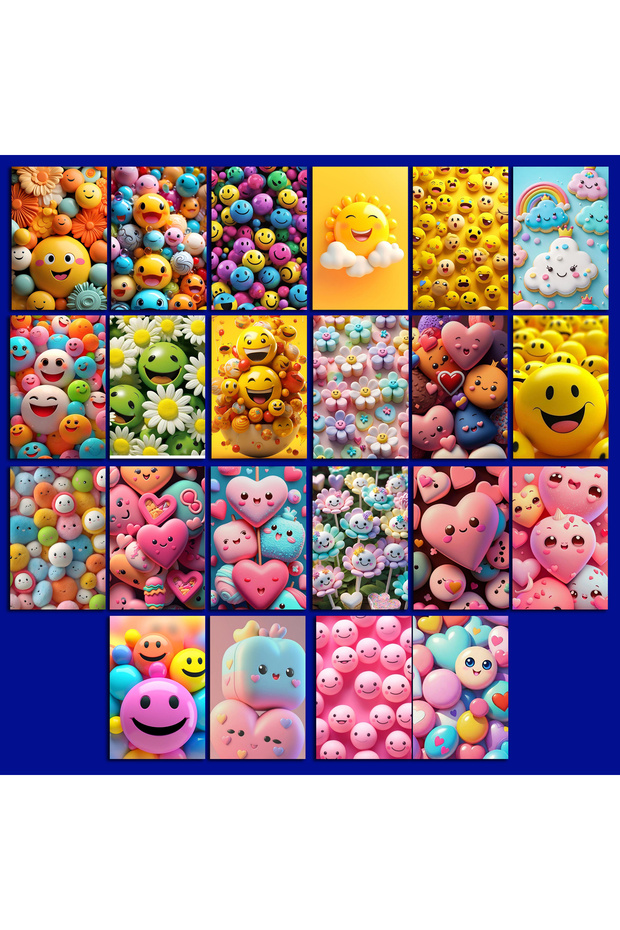 Smile Themed Postcard Set (10X15 cm 22 Pieces)
