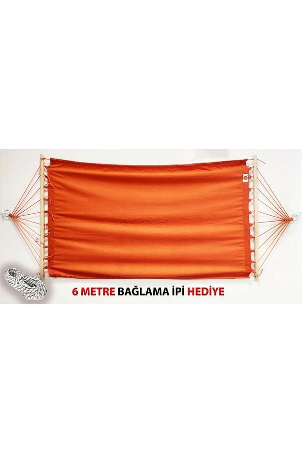 Hamak kumaş Hamak Çift Kişilik Bahçe Piknik Kamp Salıncak  120 x 190 İki Kişilik Turuncu - 1