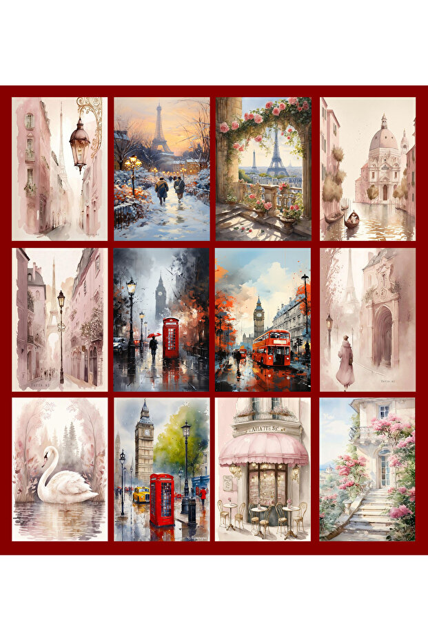 From the World Themed Postcard Set (10X15 cm 12 Pieces)