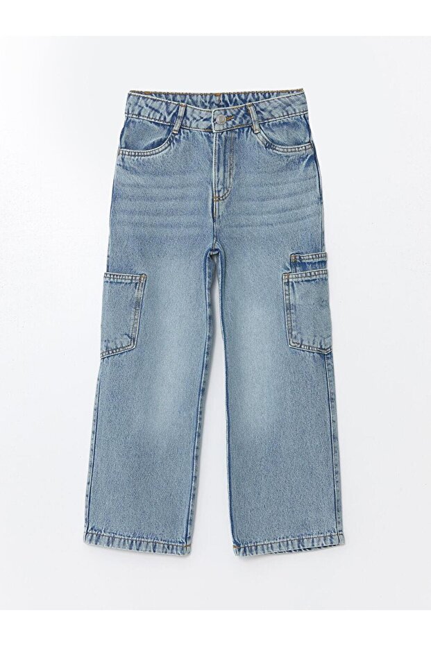 Girl's Jeans Pants with Adjustable Elastic Waist
