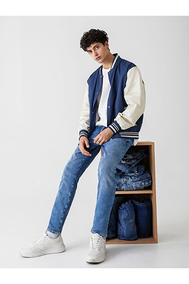 Bomber Lacivert Ceket - 1