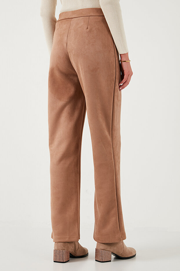 Scuba Süet Yüksek Bel Geniş Paça Pantolon  PANTOLON 5865974 - 7