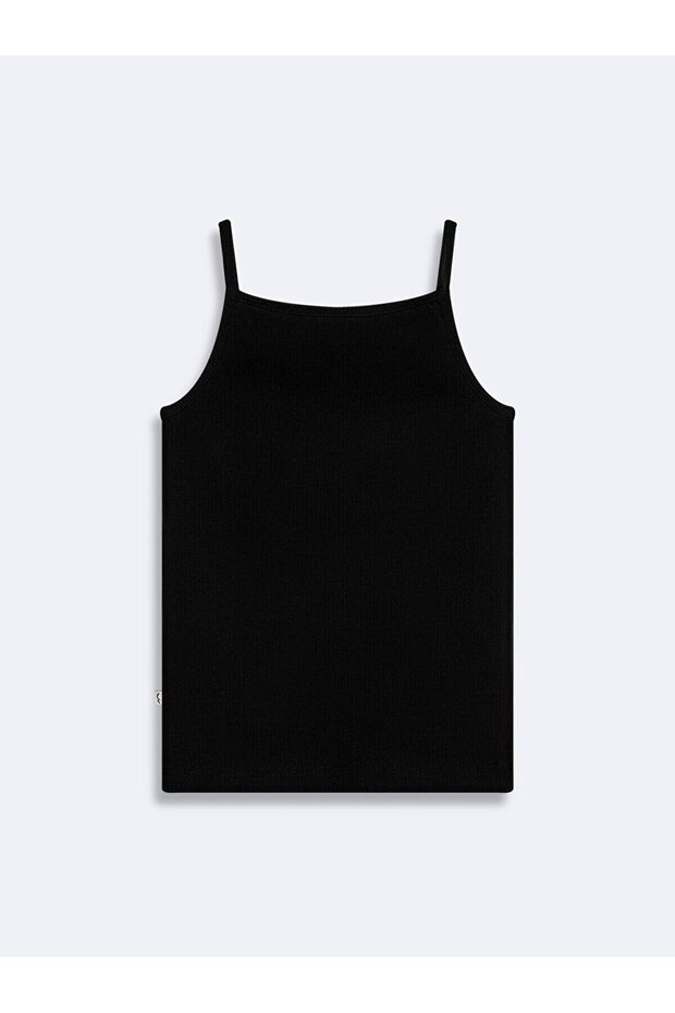 Black Thin Strap Tank Top - 2