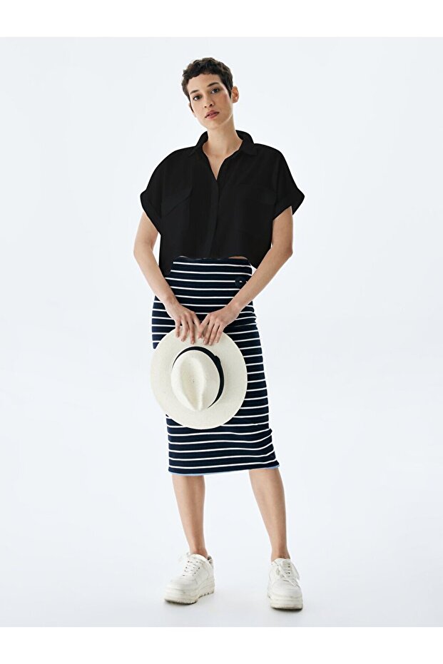 Basıc Kısa Kol Siyah Gömlek - 1