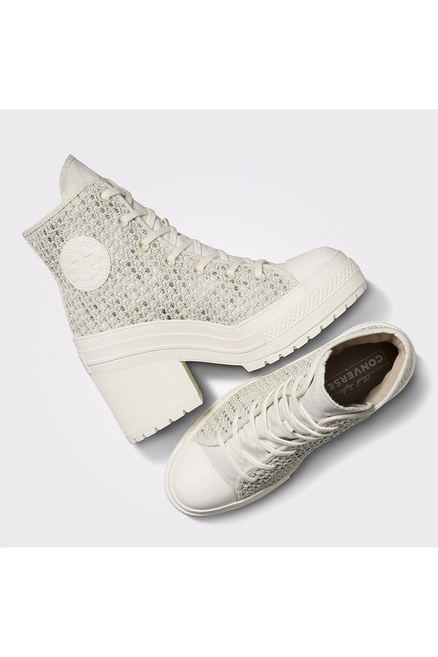 Chuck 70 De Luxe Heel Unisex Bej Platform Sneaker - 4