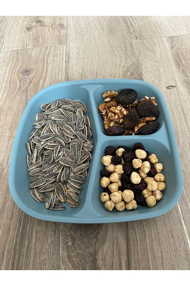3 Bölmeli Kahvaltı Tabağı Plastik Piknik Kamp Çerez Yemek Servis Tabak Tablot, Tabldot 1 Adet - 1