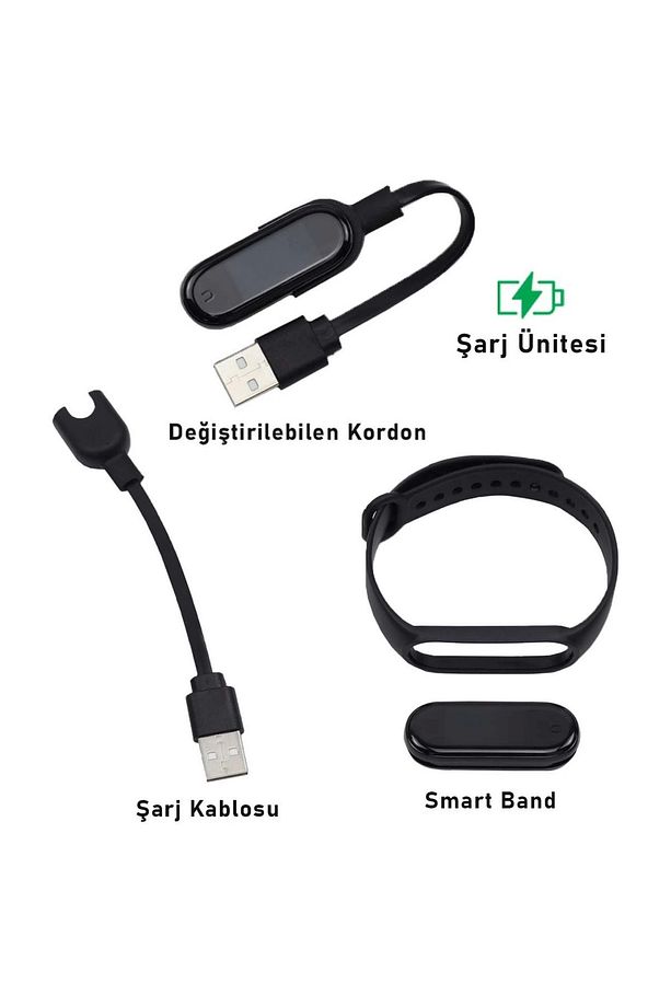 Premium M6 Smart Band Akıllı Bileklik Siyah Ios/android Uyumlu Şarjlı Kordonlu - 3