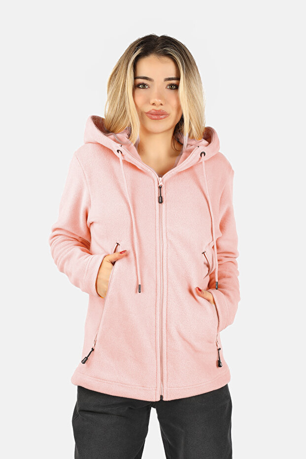 Kadın Kapüşonlu Sweatshirt Pembe - 1