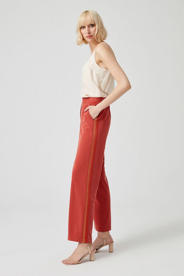 Yanı Şeritli Örme Pantolon - 3