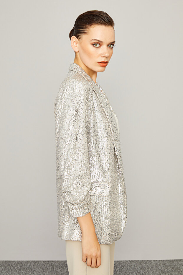 Kolu Büzgü Detaylı Pullu Ceket - 2