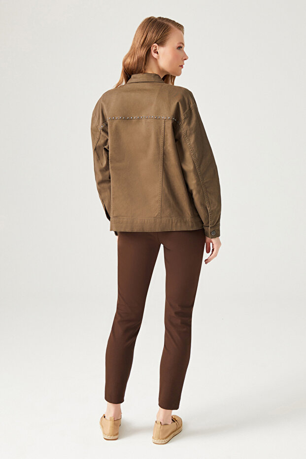 Zımbalı Denim Ceket - 5