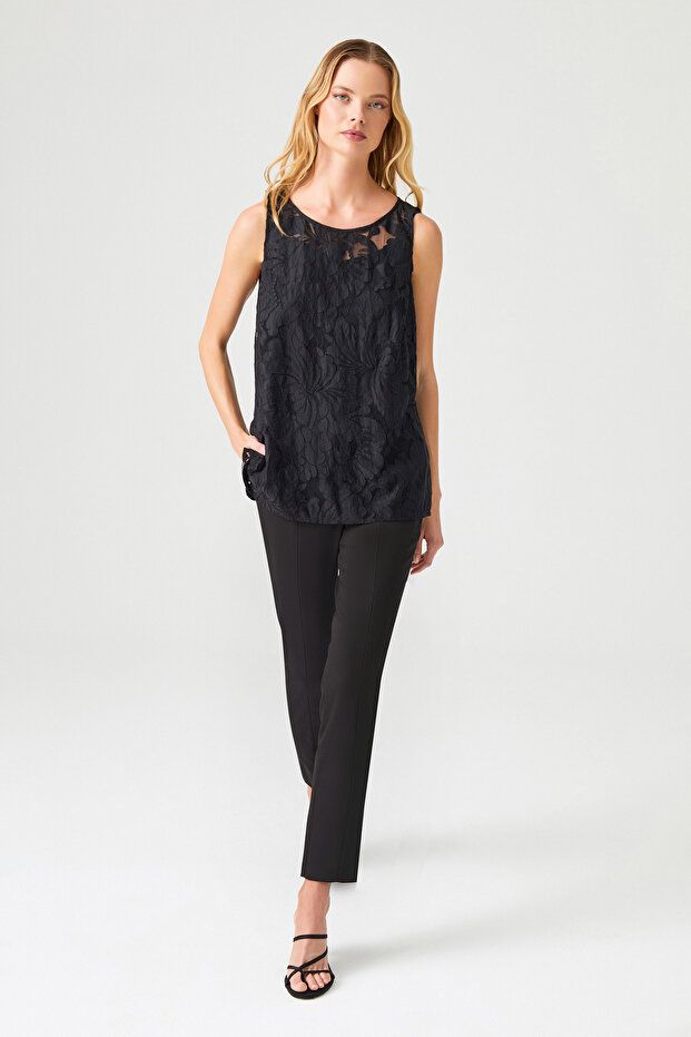 Kolsuz Dantel Bluz - 3