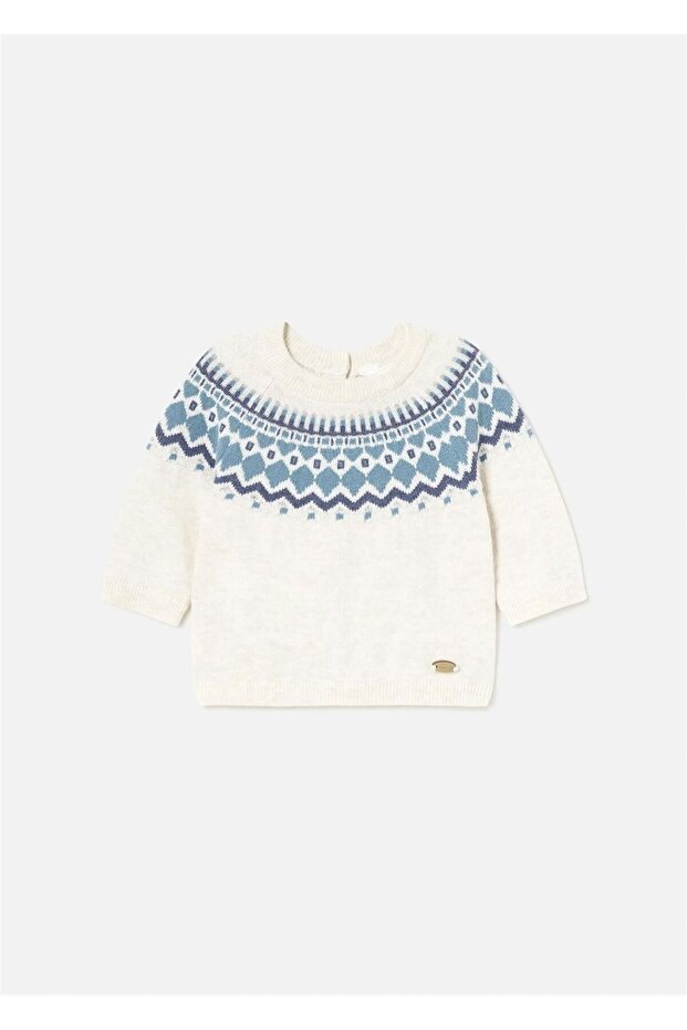 Baby Boy Jacquard Sweater Beige 2306
