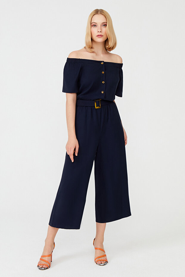 Omuz Dekolteli Kapri Boy Tulum - 1