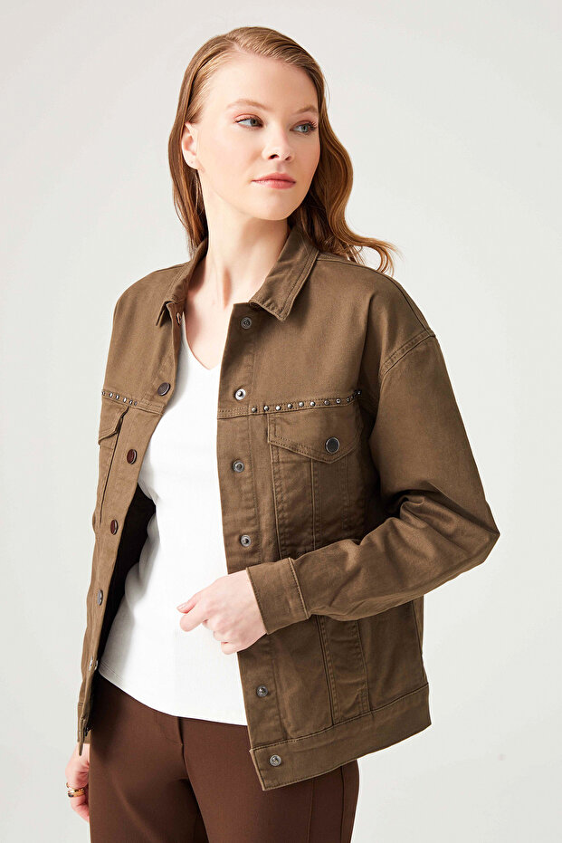 Zımbalı Denim Ceket - 1