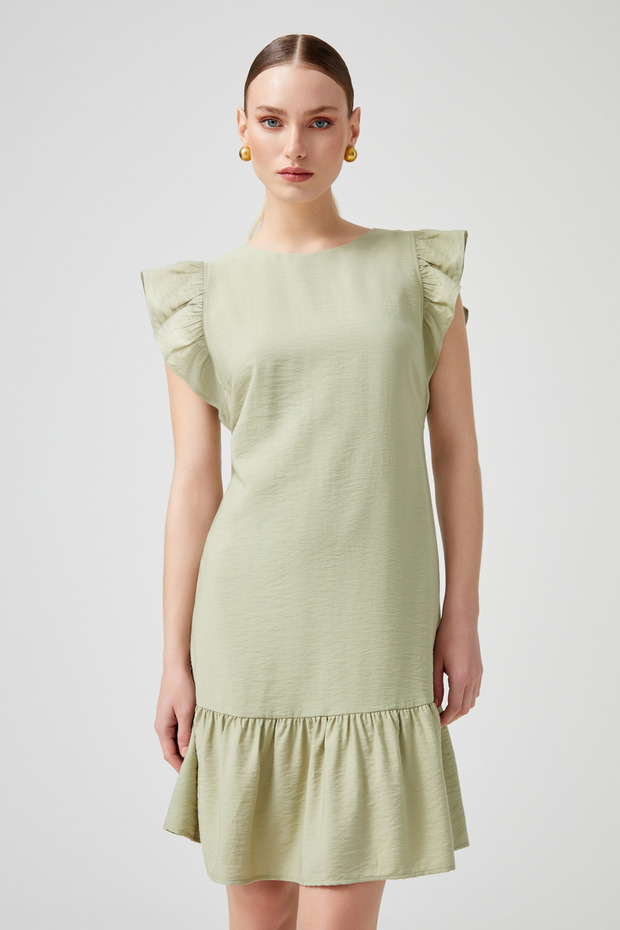 Fırfırlı Kolsuz Elbise - 2