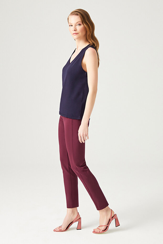 V Yaka Triko Bluz - 3