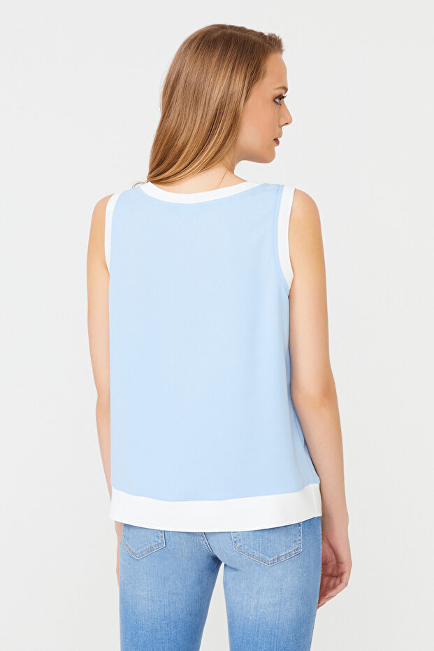 Ribanalı Kolsuz Bluz - 4