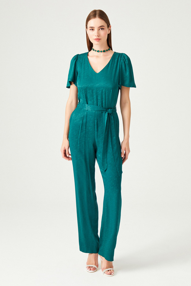 V Yaka Jakarlı Tulum - 5