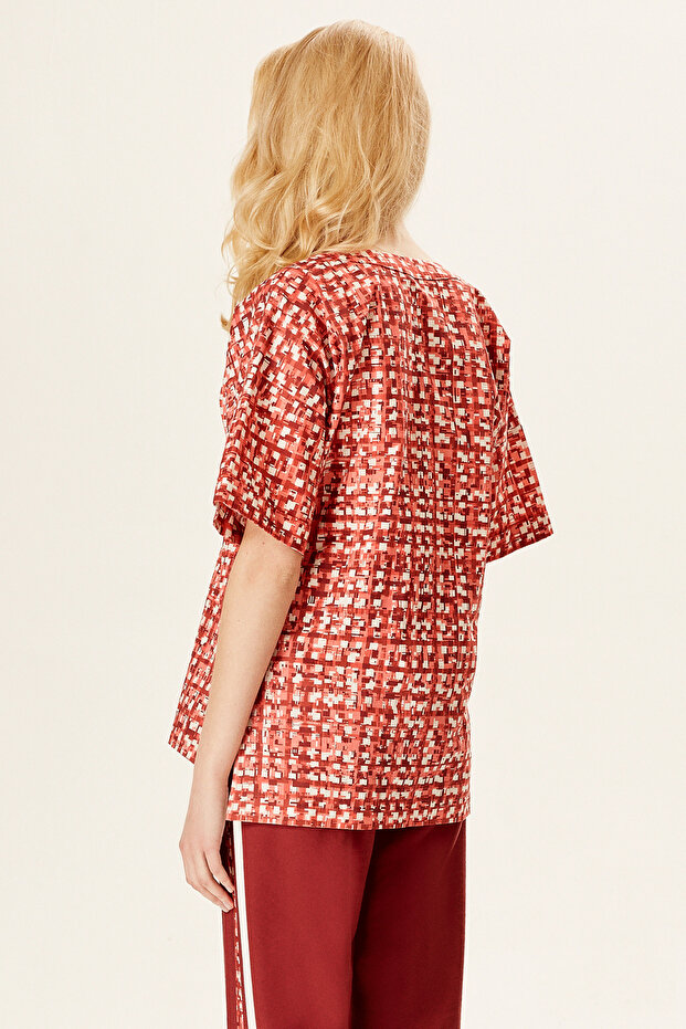 V Yaka Pileli Bluz - 2