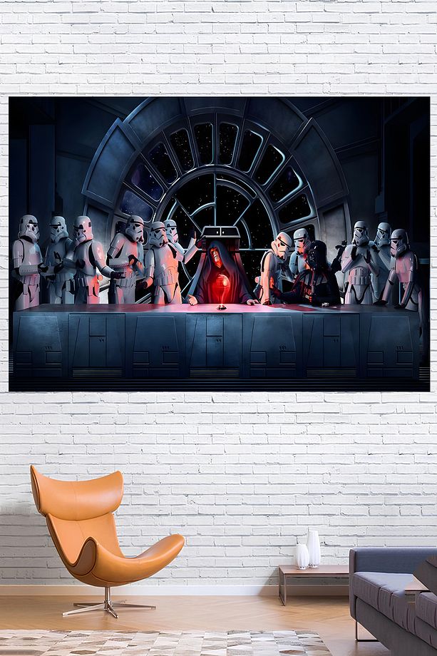 Son Akşam Yemeği Starwars Versiyonu Duvar Örtüsü Duvar Halısı Wall Tapestry - 1