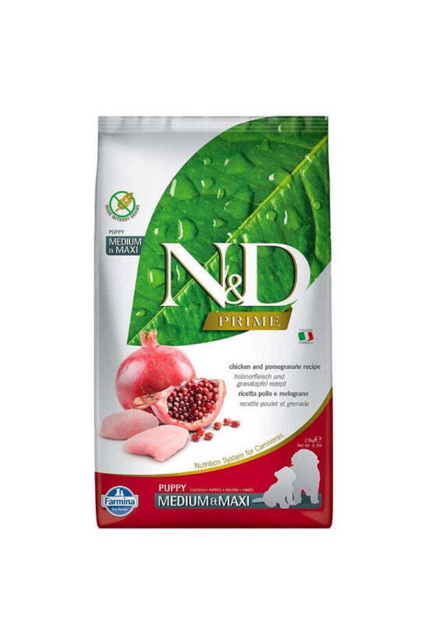 N&D Prime Chicken&Pomegranate Puppy Medium&Maxi Dry Food - 2.5Kg