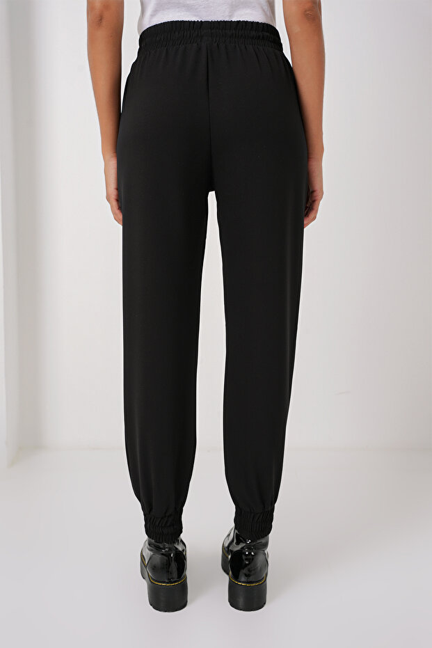 6674 Paçası Lastikli Eşofman Altı - Siyah - 5