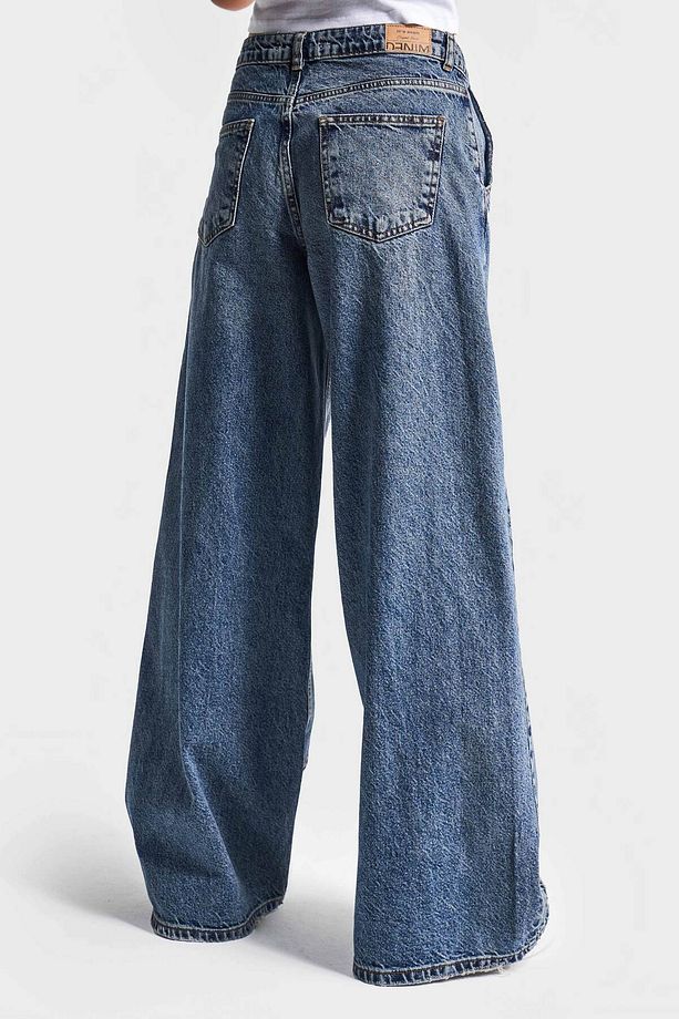 Kadın T.Kot Rengi Palazzo Fit Tasarım Denim - 6