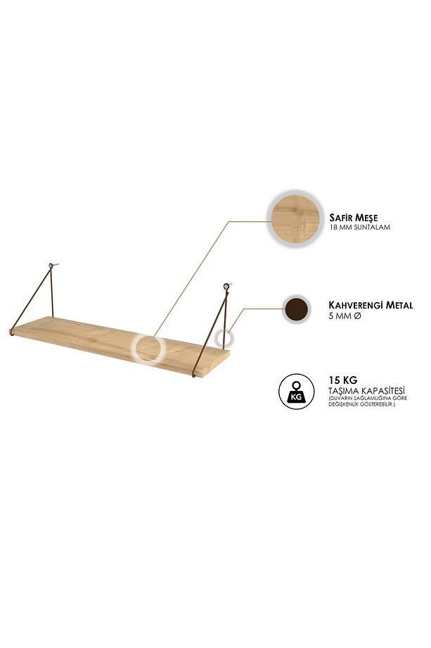 Armoni Raf Seti 1 Raflı 200X720 Safir Meşe - Malibu 015 0010 020 020 84 - 4