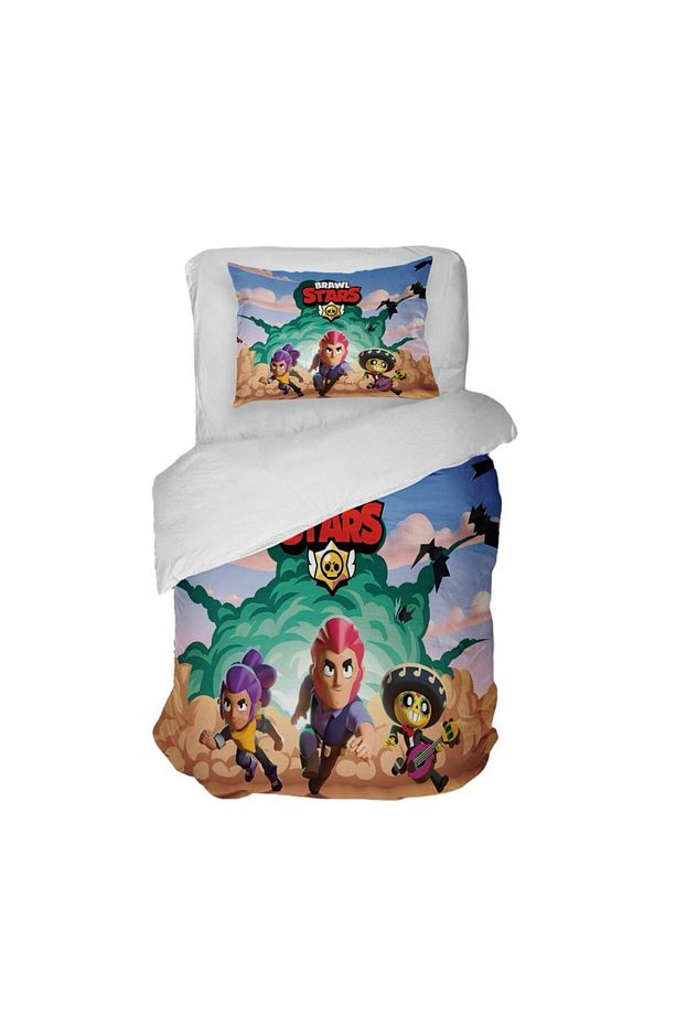 Brawl Stars 3D Dijital Baskı Tek Kişilik Nevresim Seti (NEVRESİM VE 1 YASTIK KILIFI) - 1