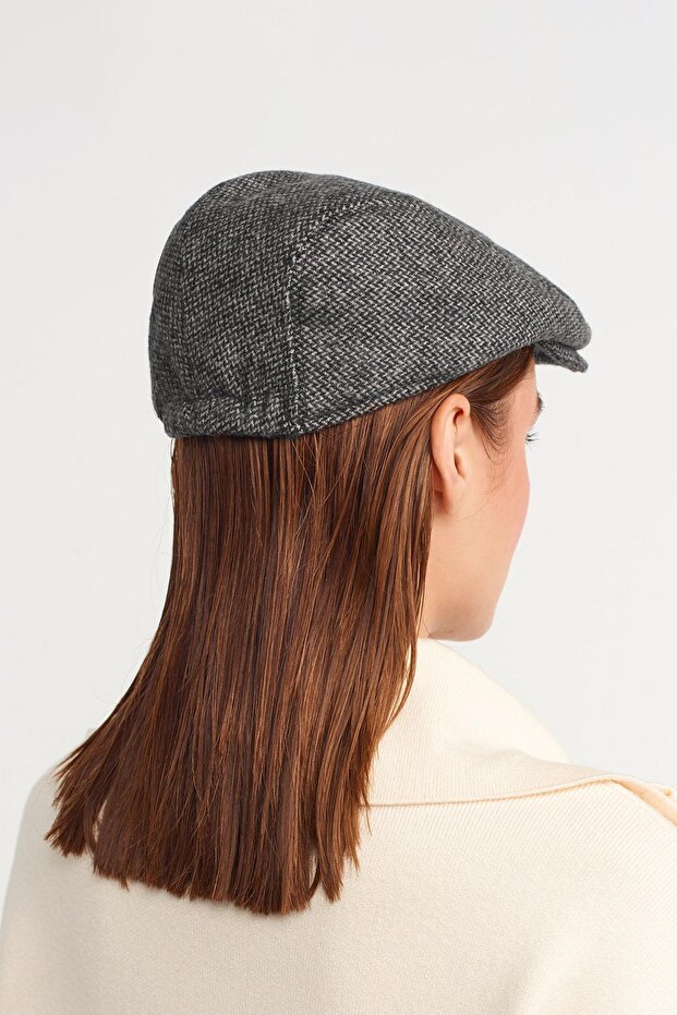 Copper Wool Flat Cap Herringbone Patterned Cap Hat - 2