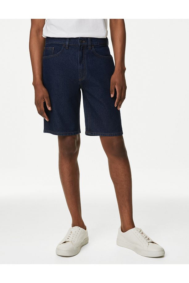 Saf Pamuklu Denim Şort - 2