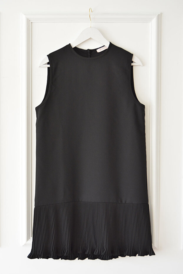 Pleated Sleeveless Underwear - Black