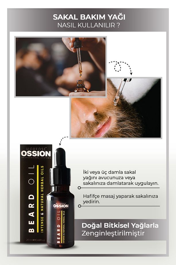 Ossıon Premıum Barber Lıne Sakal Bakım Yağı 20 ml - 3