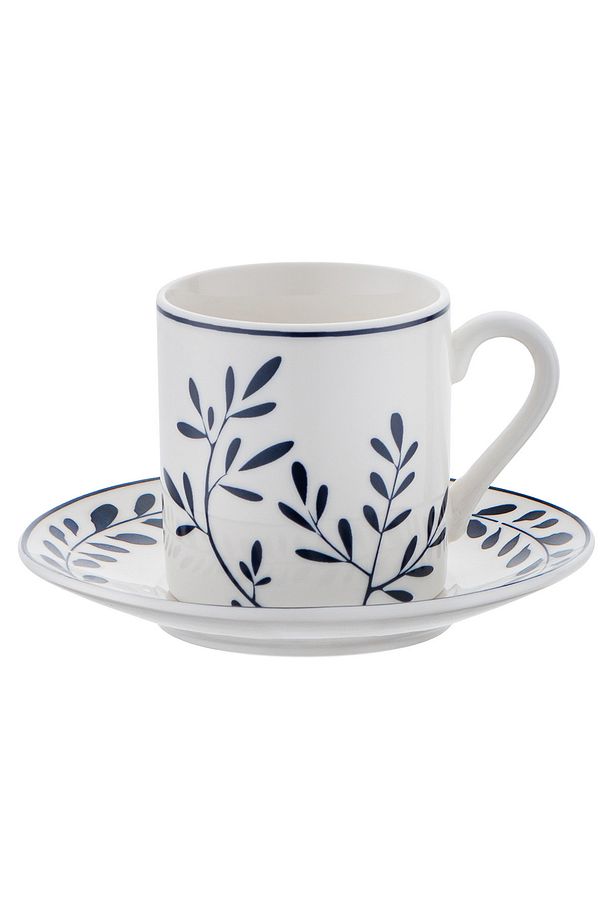 Ivy Wreath New Bone 6 Kişilik Kahve Fincan Takımı 90 ml Mavi - 6