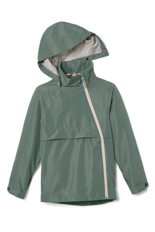 جاكيت سادة بغطاء رأس للأولاد، زيتوني - 2