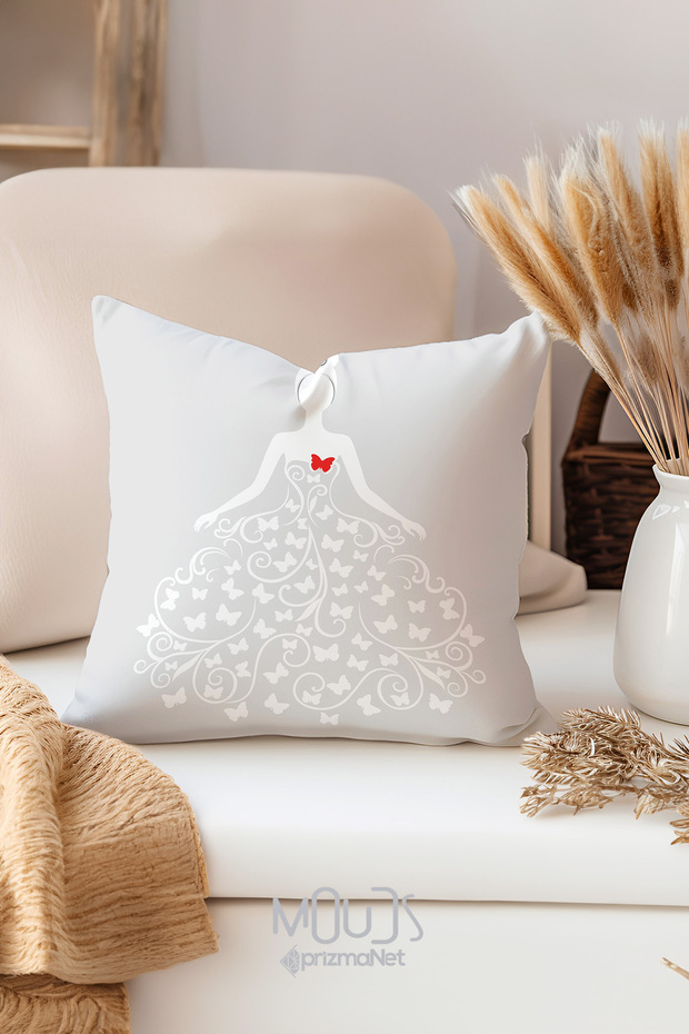 Double Sided Printed Brilland Patterned Single Throw Pillow Case - 1