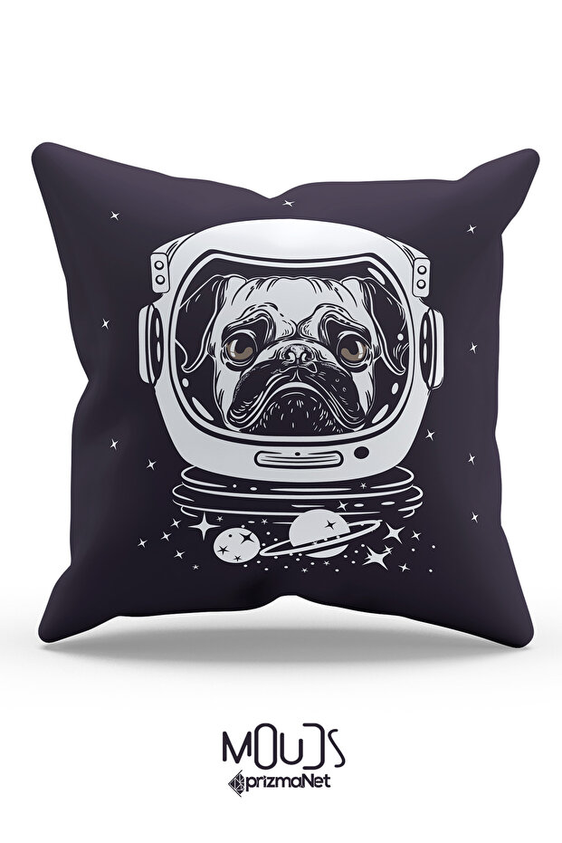 غطاء وسادة فردي مطبوع على الوجهين منقوش عليه Pug Life