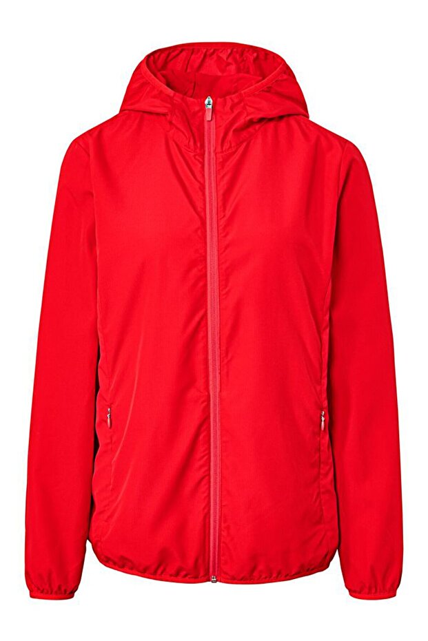 Women Solid Packable Windbreaker Jacket, Orange - 2