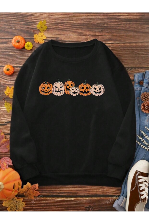 Halloween Themed Unisex Printed Sweatshirt