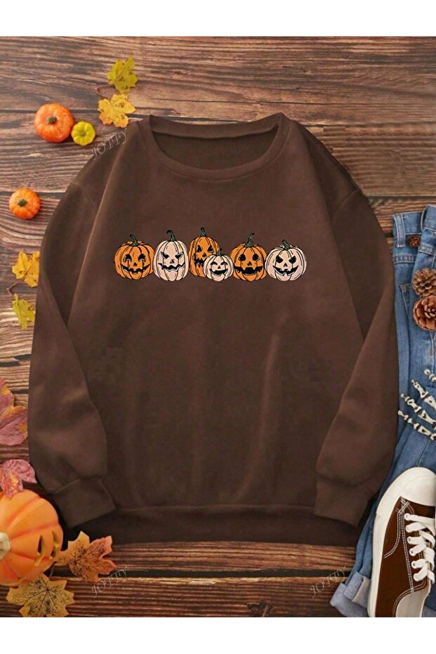 Halloween Themed Unisex Printed Sweatshirt