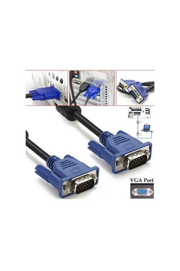 VGA Kablosu Lcd Ekran Monitör Projeksiyon Bağlantı Kablosu - Çift Filtreli - 1.5 Metre - 3