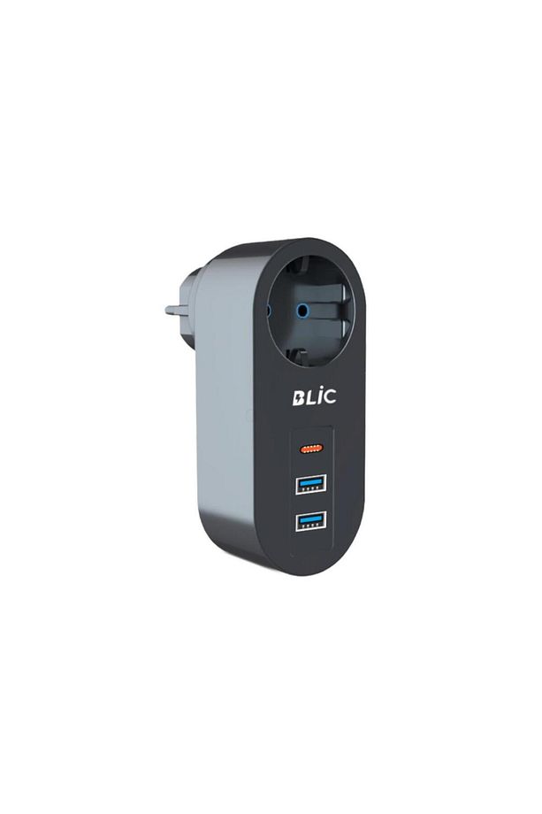 Blic Termal Akım Korumalı, Isıya Dayanıklı Tekli Priz 2xUSB 1xType C FTR-07 - 1