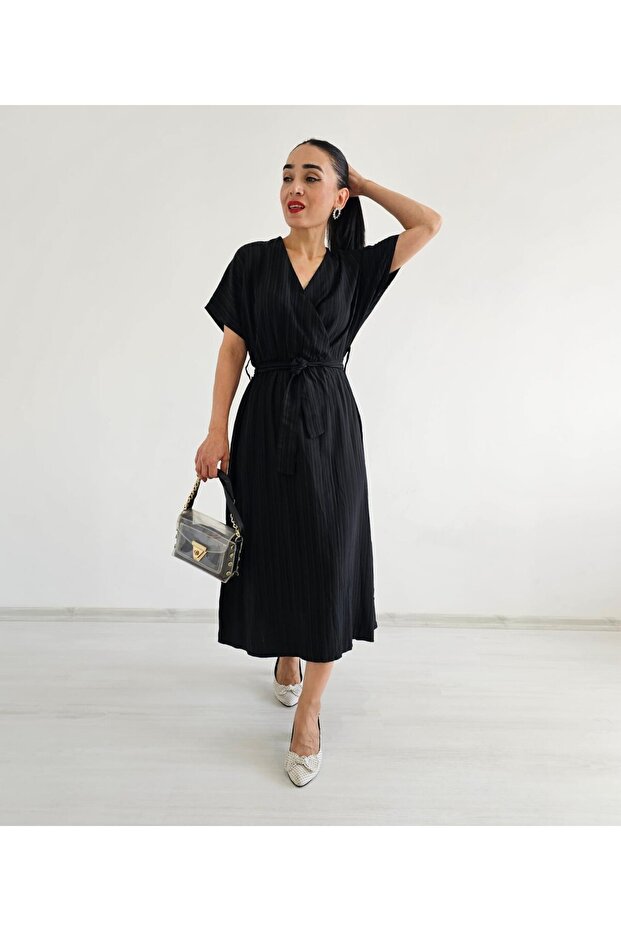 Double-breasted Belted Dress