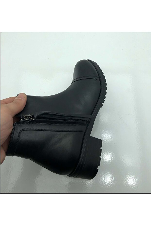 Gerçek Deri Yanı Püsküllü Bot (B7) - 1