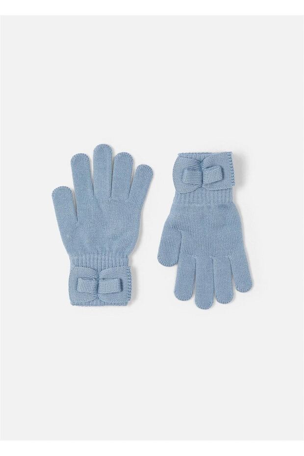Girl's Bowknot Gloves Blue 10816