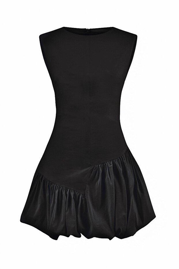 Shelly Black Mini Balloon Dress